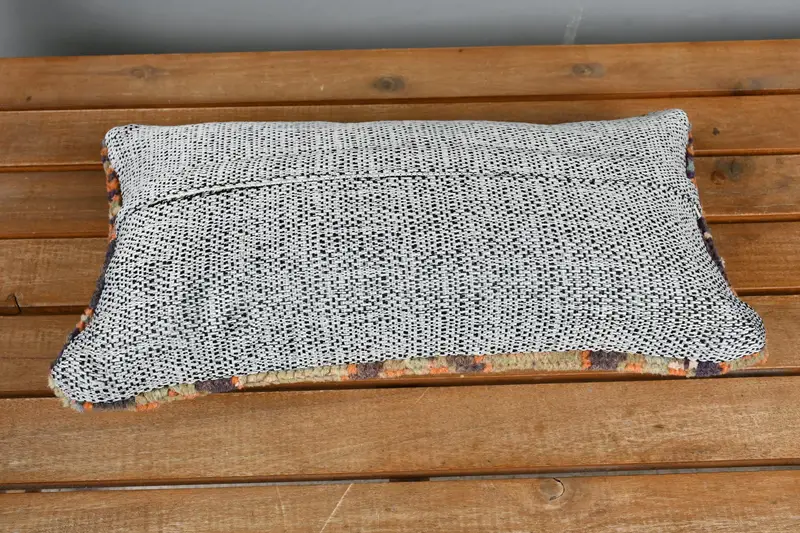 Pastel Cushion Case, Pillow Sham, Antique Pillows, Boho Pillow Sham Cover, 8x16 Blue Pillow Sham, Sofa Cushion Cover, Handmade Kilim Cushion - 5