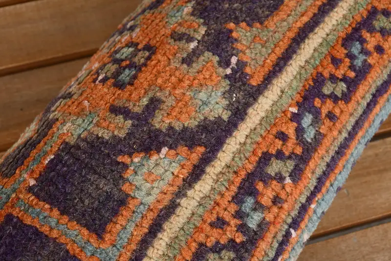 Pastel Cushion Case, Pillow Sham, Antique Pillows, Boho Pillow Sham Cover, 8x16 Blue Pillow Sham, Sofa Cushion Cover, Handmade Kilim Cushion - 4