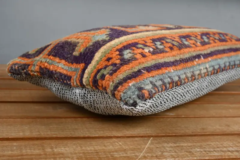 Pastel Cushion Case, Pillow Sham, Antique Pillows, Boho Pillow Sham Cover, 8x16 Blue Pillow Sham, Sofa Cushion Cover, Handmade Kilim Cushion - 3