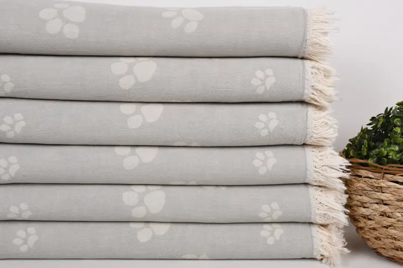 70x36 Cotton Paw Design Towel, Home Decor Gifts, Soft towel, Personalized Wedding Gift, Custom Gifts, Girls Weekend Favors, Family Gift Basket - 3