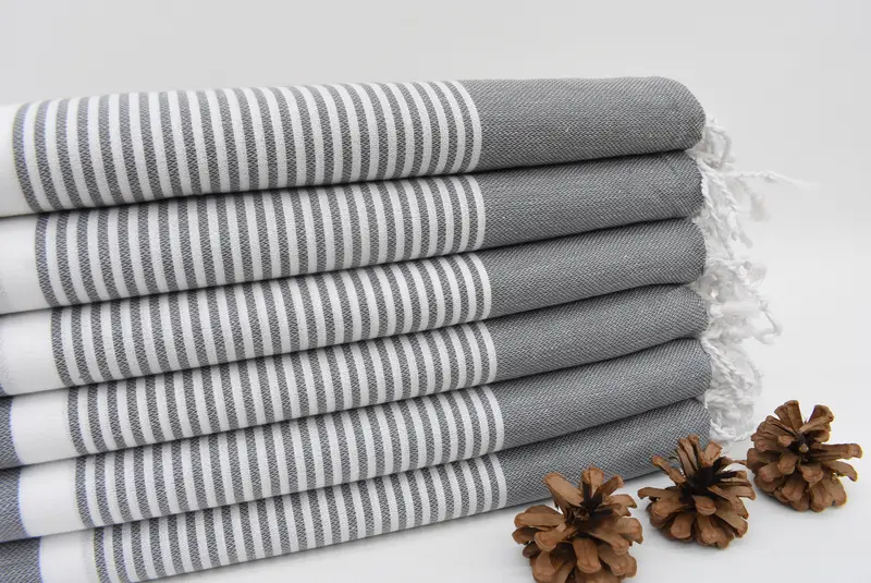 Bachelorette Party Gifts, Embroidered Towel, Large Turkish Towel, Lightweight towel, Holiday Towel, 70x40 Cotton Striped Towel, Bridal Shower Gifts - 2