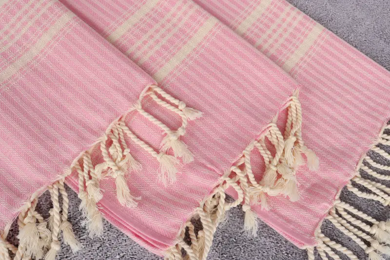 Embroidery Towel, Travel Towel, House Warming Gift, Kitchen Towel, Wedding Favors, Small Bath Towels, Bridesmaid Towel, 40x18 Cotton Striped Towel - 5