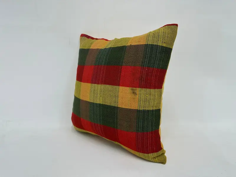 Interior Designer Pillow, Pillow Cover, Throw Kilim Pillow, Handwoven Pillow Cover Pillow Case, 16x16 Red Cushion Cover, Vintage Kilim Throw Pillow - 4
