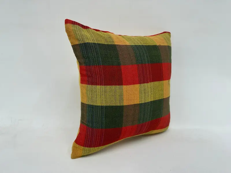 Interior Designer Pillow, Pillow Cover, Throw Kilim Pillow, Handwoven Pillow Cover Pillow Case, 16x16 Red Cushion Cover, Vintage Kilim Throw Pillow - 3