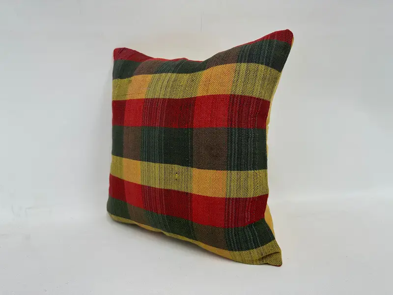 Kilim Rug Pillow, Cushion Case, 16x16 Red Cushion Cover, Turkish Kilim Pillow, Interior Designer Pillow, Custom Cushion Cover, Kilim Cushion Sham - 4