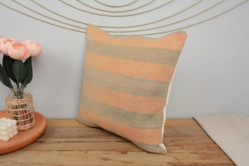 Vintage Kilim Throw Pillow, 16x16 Yellow Cushion Cover, Cushion, Kilim Pillow Cover, Boho Pillow Sham Cover, Vintage Kilim Pillow Cushion Case - 4