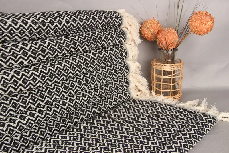 Personalized Black Diamond Towel Organic Cotton 40x71 Inches