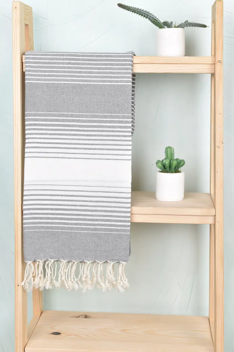 Custom Gift, Antibacterial Turkish peshtemal towel, Custom Beach Towel, Organic Towel, Bachelor Party Favors, Bath towel, 60x38 Cotton Striped Towel - 8