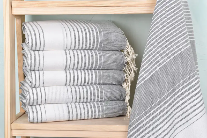 Custom Gift, Antibacterial Turkish peshtemal towel, Custom Beach Towel, Organic Towel, Bachelor Party Favors, Bath towel, 60x38 Cotton Striped Towel - 2