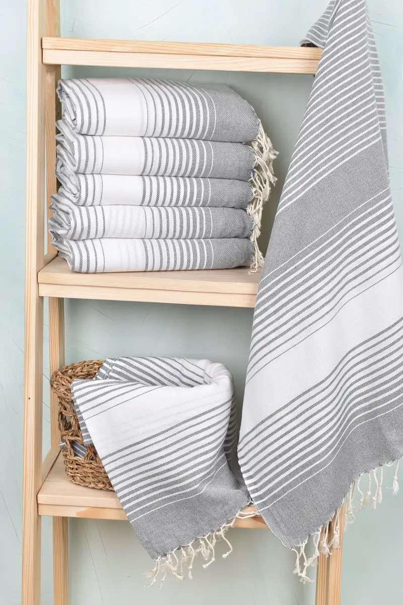 Custom Gift, Antibacterial Turkish peshtemal towel, Custom Beach Towel, Organic Towel, Bachelor Party Favors, Bath towel, 60x38 Cotton Striped Towel - 3