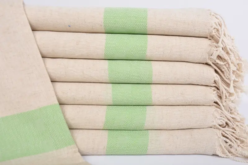 Valentines Gift Bath Towel Pistachio Green Striped Towel, 70x36 Inches