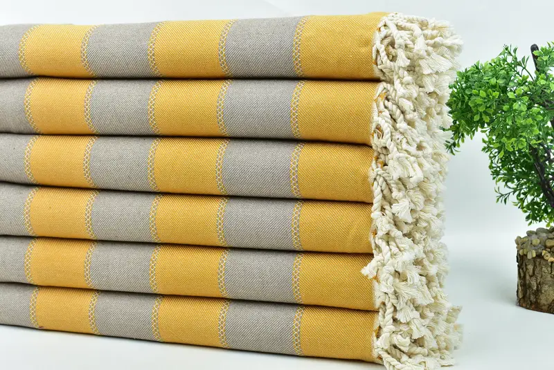 Large Turkish Towel, Absorbent Turkish towel, Turkish hand towel, Scarf Towel, 68x36 Cotton Striped Towel, Valentines Day Gift, Kids Beach Towel - 3