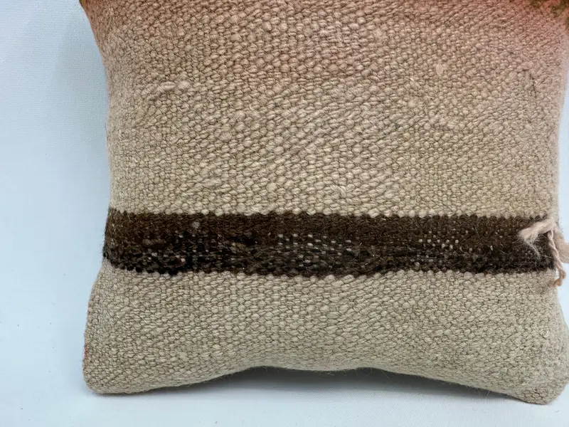 Pillow, Pillow for Couch, Nomadic Cushion, Throw Kilim Pillow, Interior Designer Pillow, Bed Pillow Cover, 12x12 Beige Cushion Cover - 2