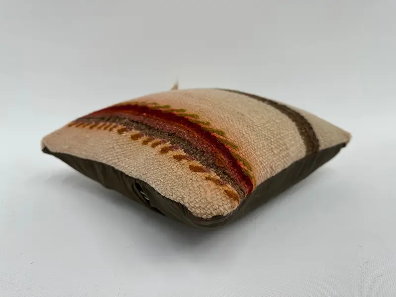 Pillow, Pillow for Couch, Nomadic Cushion, Throw Kilim Pillow, Interior Designer Pillow, Bed Pillow Cover, 12x12 Beige Cushion Cover - 6