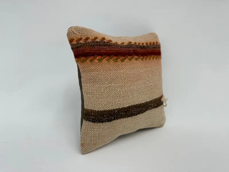 Pillow, Pillow for Couch, Nomadic Cushion, Throw Kilim Pillow, Interior Designer Pillow, Bed Pillow Cover, 12x12 Beige Cushion Cover - 3