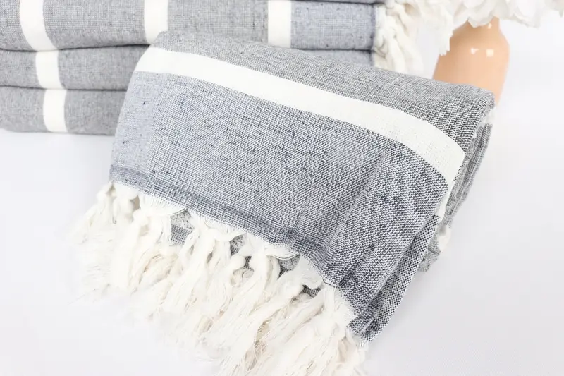 Custom Wedding Towel, Beach Size Towel, 64x40 Cotton Striped Towel, Lightweight towel, Peshtemal, Lightweight Turkish towel, Personalized Gifts - 4