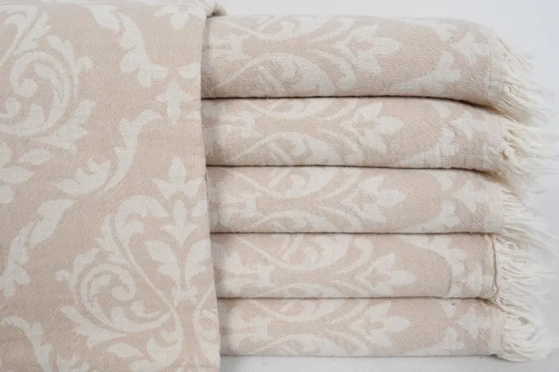Bachelorette Gifts, Personalized Bridesmaid Gift, 68x36 Cotton Baroque Towel, Memorial Gift, Personalized Beach Towel, Handmade Turkish hammam towel - 1