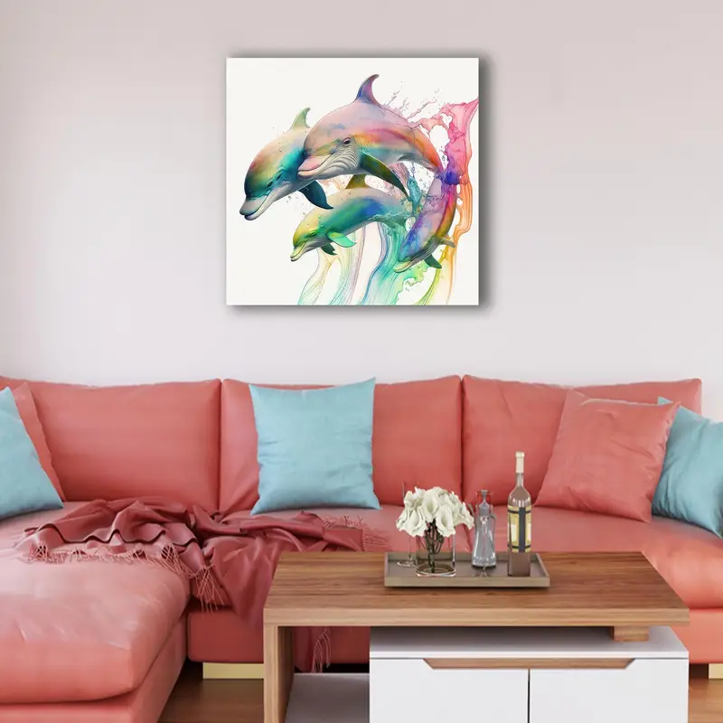 Modernes bedrucktes Glas: Niedliches Delfin-Design für trendige Heimdekoration