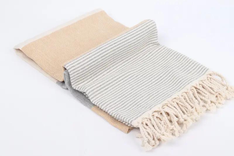 Personalised Gift, Summer Gift, 70x40 Cotton Striped Towel, Wedding Gift, Soft organic Turkish peshtemal for luxury spa use, Absorbent towel - 6