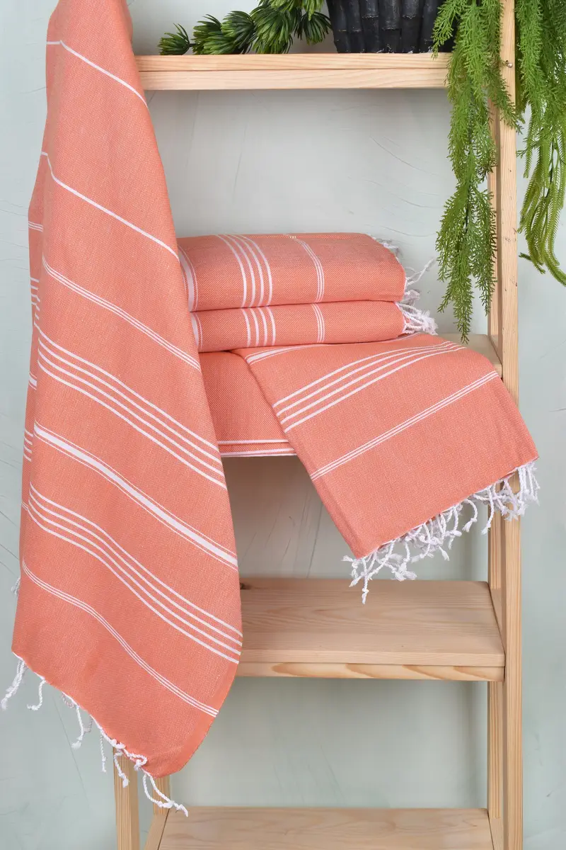 Family Gift, Wedding Gift, Organic cotton Turkish peshtemal towel, Custom Wedding Gift, Gift For Her, 70x40 Cotton Striped Towel, Holiday Towel - 6