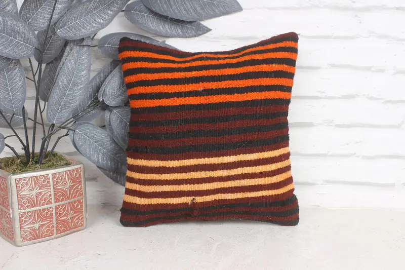 Antique Pillows, 12x12 Red Cushion Case, Pillow, Shabby Chic Pillow Case, Ikat Pillow, Kilim Pillow, Interior Designer Pillow, Customized Cushion - 1