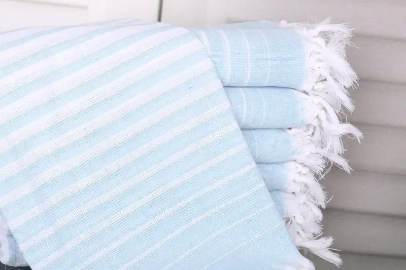 Personalized Towel White-Turquoise Cotton 40x69 Inches