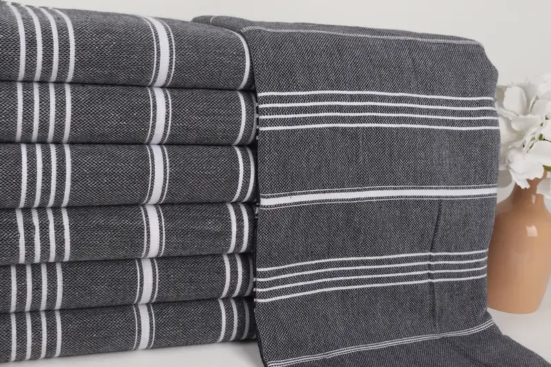 Bridal Shower Gift, Beach Towel Gift, Cute Beach Towel, Home Decor Towel, Housewarming Gift, Embroidered Beach Towel, 70x40 Cotton Striped Towel - 2