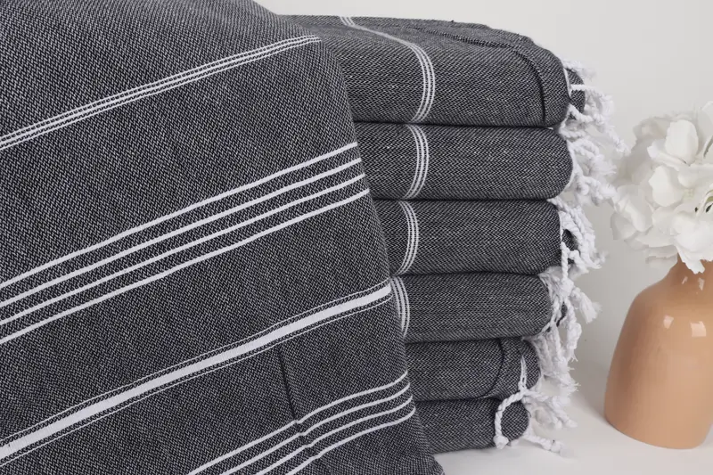 Bridal Shower Gift, Beach Towel Gift, Cute Beach Towel, Home Decor Towel, Housewarming Gift, Embroidered Beach Towel, 70x40 Cotton Striped Towel - 1