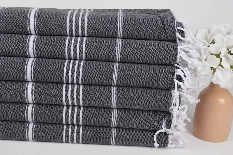 Bridal Shower Gift, Beach Towel Gift, Cute Beach Towel, Home Decor Towel, Housewarming Gift, Embroidered Beach Towel, 70x40 Cotton Striped Towel - 3
