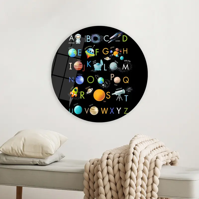 Elegante, mit Weltraum-Alphabet bedruckte Leinwand für die Dekoration von Babyzimmern