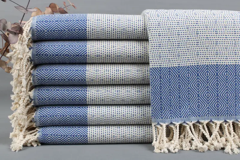 Personalized Organic Beach Towel, Diamond Peshtemal, 40x71 Inches