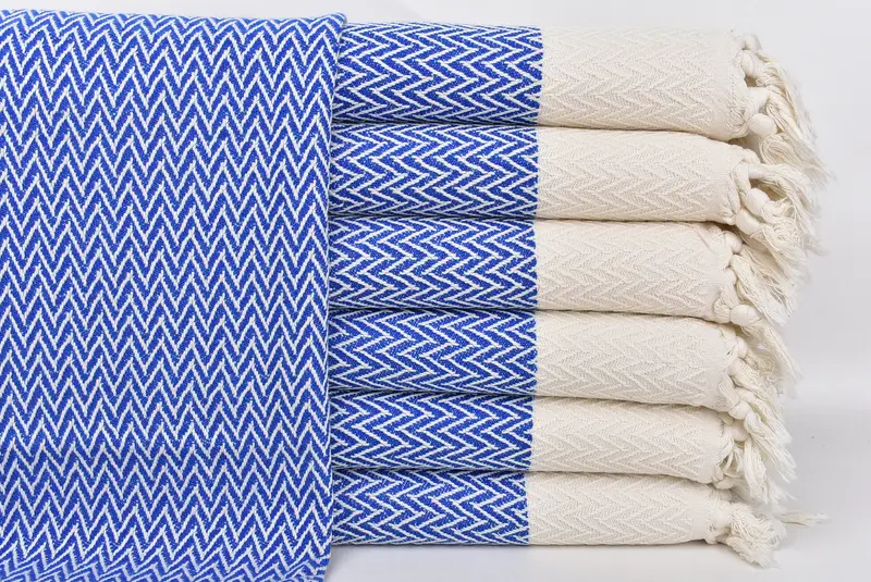 Guest Towel, Turkish Hand Towel, Gift For Bride, Personalized Kitchen Towel, 34x18 Cotton Zigzag Design Towel, Personalized Dish Towel, Summer Towel - 1