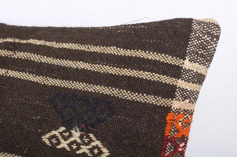 Muted Cushion, 12x20 Brown Cushion Case, Boho Pillow Sham Cover, Turkish Pillow, Accent Throw Cushion Cover, Kilim Pillow Cover, Pillow - 5