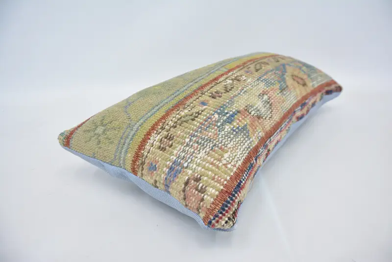 12x24 Blue Pillow Case, Pillow Case, Throw Kilim Pillow, Handmade Kilim Cushion, Pillow for Couch, Nomadic Pillow Case, Authentic Cushion - 6