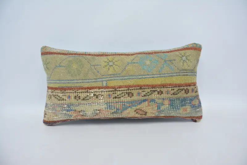 12x24 Blue Pillow Case, Pillow Case, Throw Kilim Pillow, Handmade Kilim Cushion, Pillow for Couch, Nomadic Pillow Case, Authentic Cushion - 1