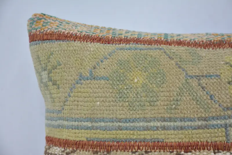 12x24 Blue Pillow Case, Pillow Case, Throw Kilim Pillow, Handmade Kilim Cushion, Pillow for Couch, Nomadic Pillow Case, Authentic Cushion - 2