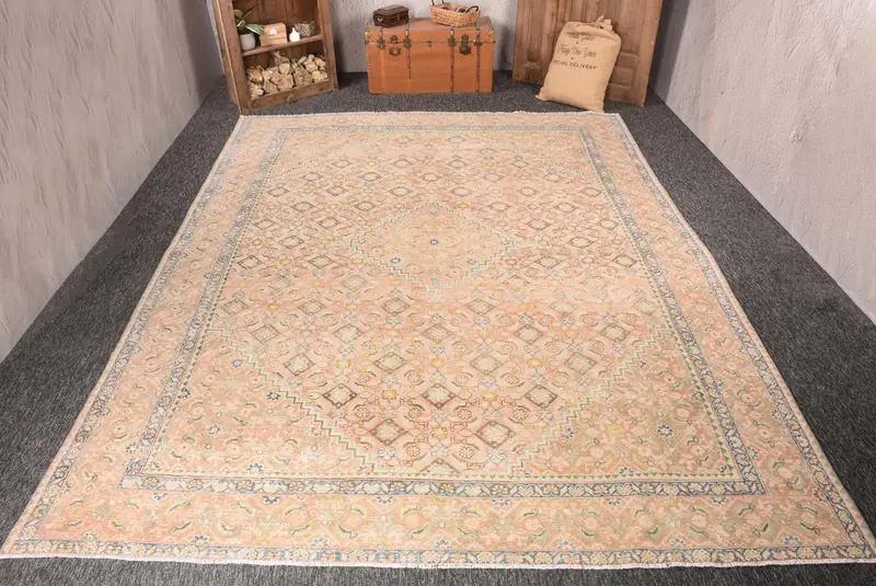 Vintage Türk Halısı, 2.6x7.4 ft Küçük Halı, Gökkuşağı Gökkuşağı Patchwork Yün Halı - 1