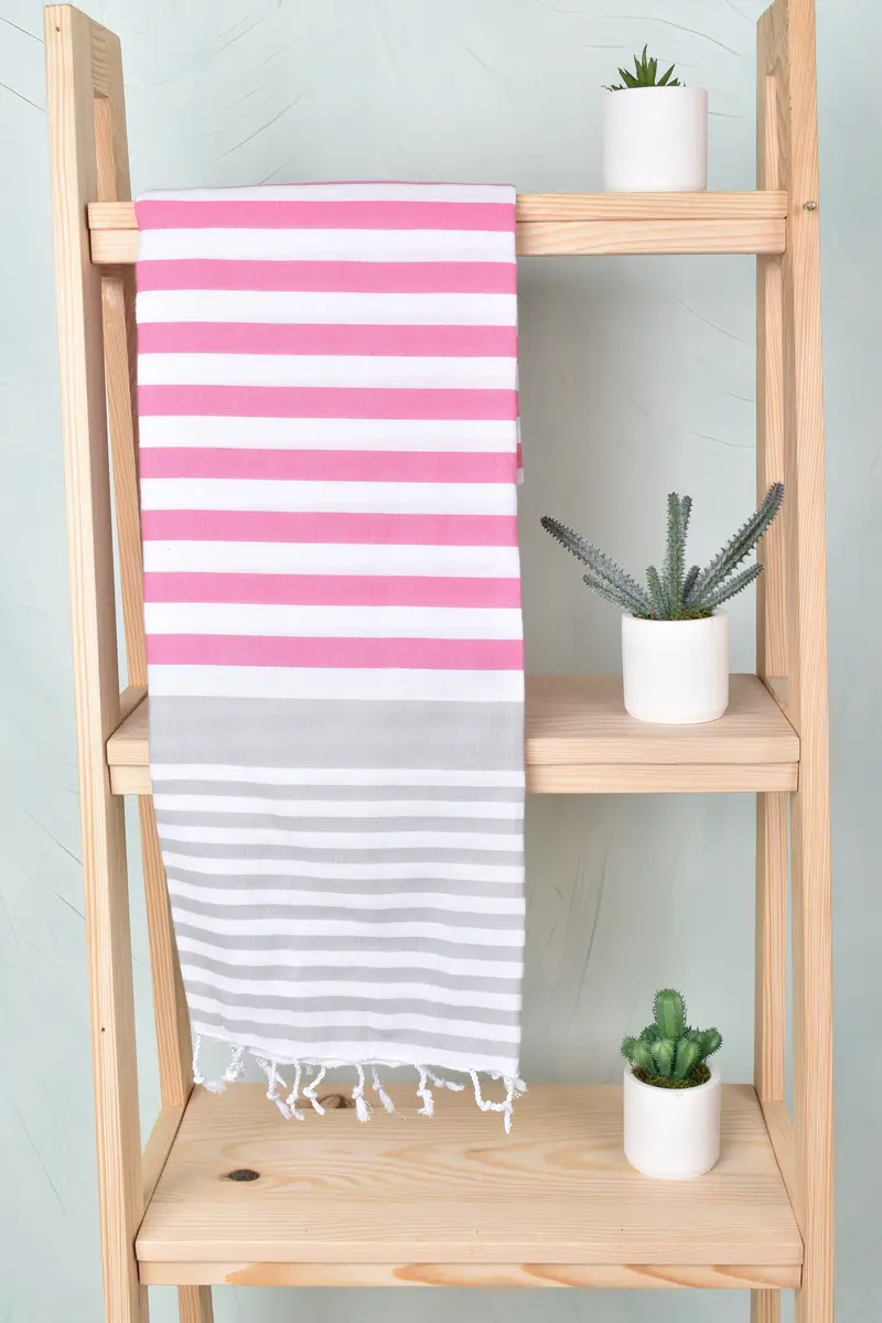 Embroidered Towel, Gift Boxes Towel, 68x36 Cotton Striped Towel, Wedding Favors, Personalized Beach Towel, Sand-free peshtemal towel for the beach - 8