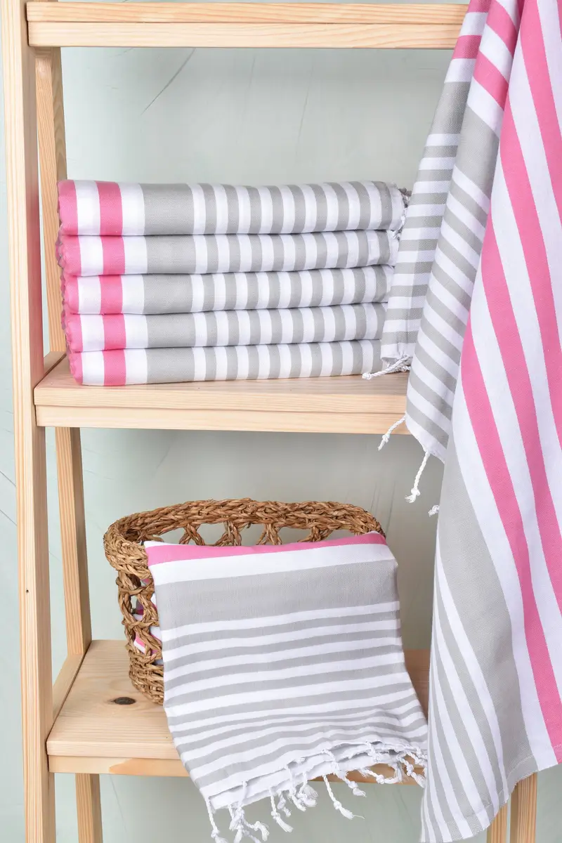 Embroidered Towel, Gift Boxes Towel, 68x36 Cotton Striped Towel, Wedding Favors, Personalized Beach Towel, Sand-free peshtemal towel for the beach - 3