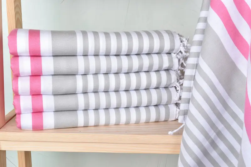 Embroidered Towel, Gift Boxes Towel, 68x36 Cotton Striped Towel, Wedding Favors, Personalized Beach Towel, Sand-free peshtemal towel for the beach - 1