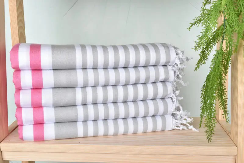 Embroidered Towel, Gift Boxes Towel, 68x36 Cotton Striped Towel, Wedding Favors, Personalized Beach Towel, Sand-free peshtemal towel for the beach - 2