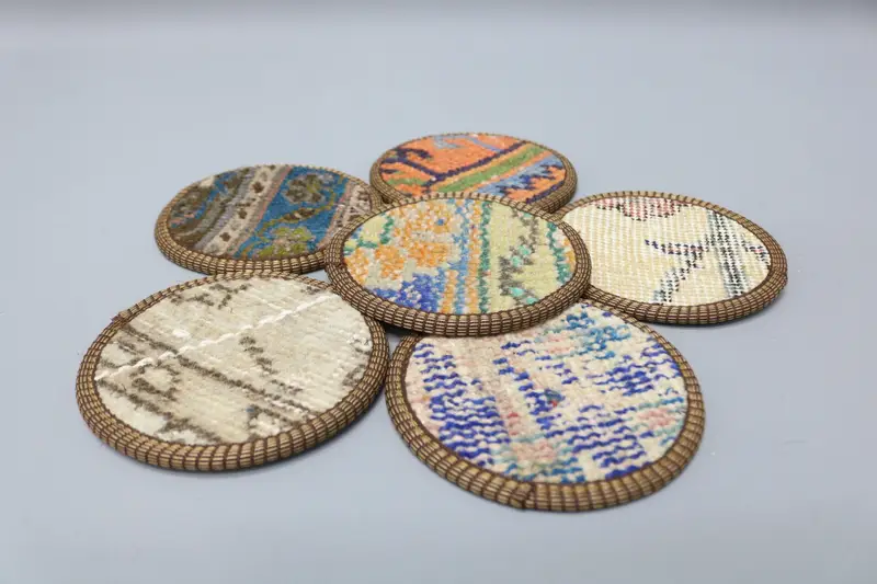 Blauer und brauner Kelim-Untersetzer, langlebiger und stilvoller Tischuntersetzer