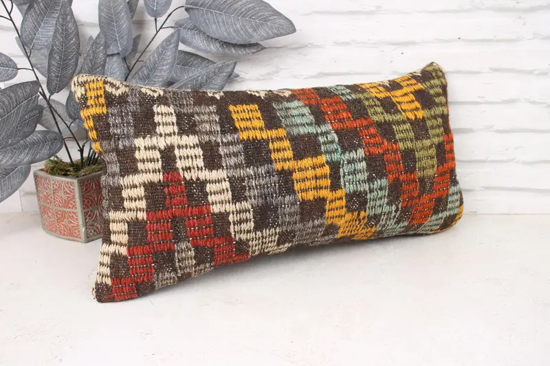Pillow for Couch, Bohemian Cushion Cushion Cover, 12x24 Red Cushion, Cushion Case, Home Decor Pillow, Designer Throw Cushion, Kilim Pillow - 3