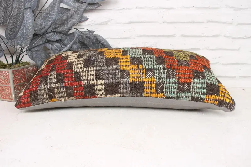 Pillow for Couch, Bohemian Cushion Cushion Cover, 12x24 Red Cushion, Cushion Case, Home Decor Pillow, Designer Throw Cushion, Kilim Pillow - 5