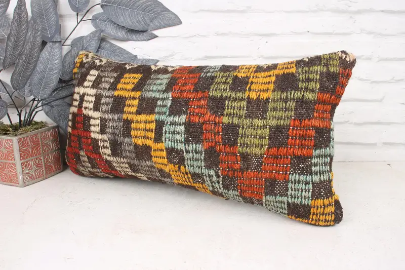 Pillow for Couch, Bohemian Cushion Cushion Cover, 12x24 Red Cushion, Cushion Case, Home Decor Pillow, Designer Throw Cushion, Kilim Pillow - 4