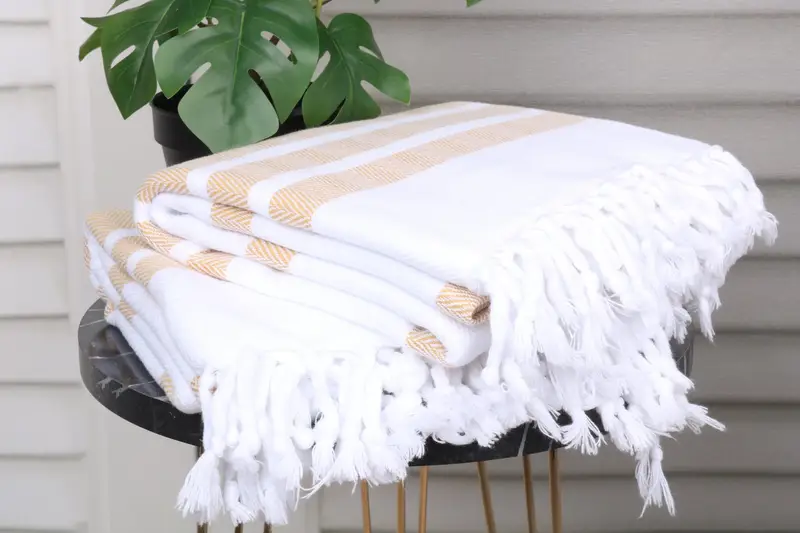 Unique Gift, Housewarming Gift, 70x40 Cotton Herringbone Towel, Eco-friendly Turkish peshtemal towel, Custom Wedding Gifts, Monogram Beach Towel - 3