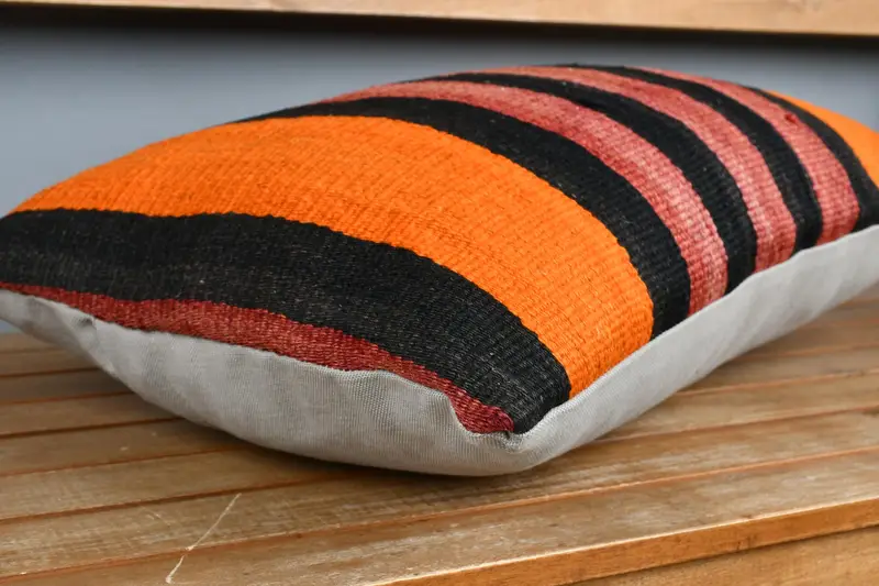Comfy Throw Cushion Case, Sofa Bolster Pillow Sham, Cushion, Home Decor Pillow, Pillow for Sofa, Vintage Pillow, 16x24 Red Cushion Case - 3