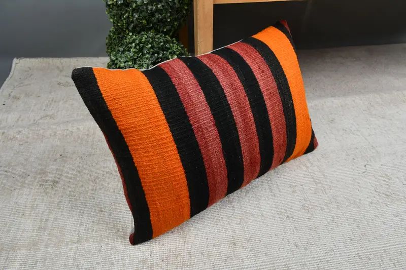 Comfy Throw Cushion Case, Sofa Bolster Pillow Sham, Cushion, Home Decor Pillow, Pillow for Sofa, Vintage Pillow, 16x24 Red Cushion Case - 7