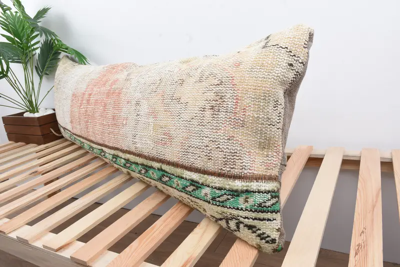 Pillow for Couch, 16x48 Green Cushion Case, Pillow Case, Kilim Pillow, Indoor Pillow Cover, Boho Pillow Sham Cover, Vintage Throw Cushion - 5