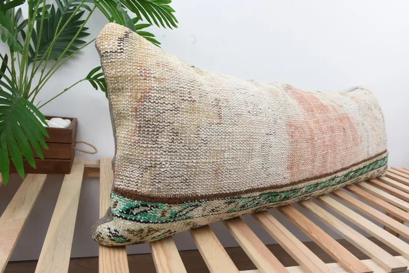 Pillow for Couch, 16x48 Green Cushion Case, Pillow Case, Kilim Pillow, Indoor Pillow Cover, Boho Pillow Sham Cover, Vintage Throw Cushion - 4